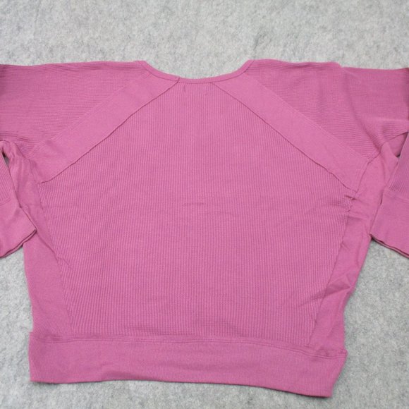 Free People Thermal Womens Small Mulberry Santa Clara Shirt Top V Neck NEW - Picture 7 of 11